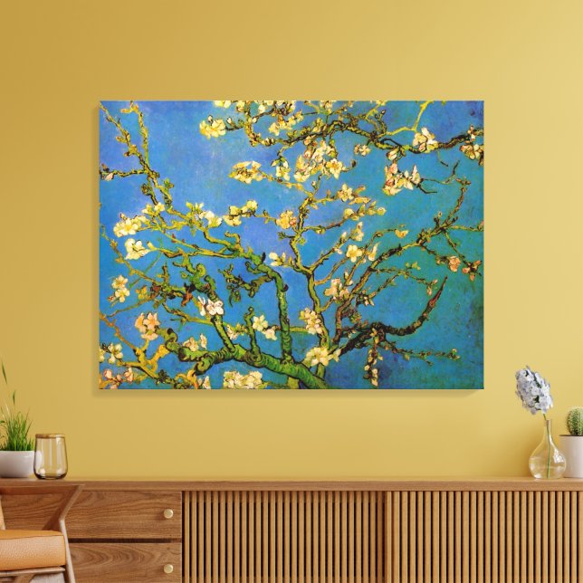 Lienzo Floreciente árbol de almendros por Vincent van Gog (Insitu (Sala de estar))