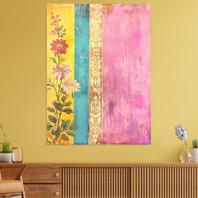 Lienzo Florecimiento bohemio – Flores silvestres sobre li (Insitu (Sala de estar))