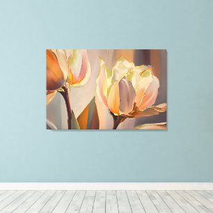 Lienzo Florecimiento Silencioso – Tulipanes Abstractos en