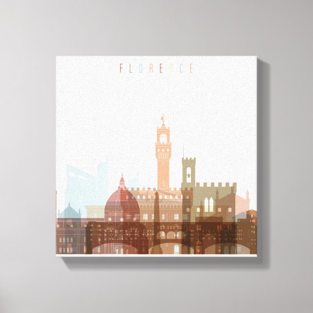 Lienzo Florencia, Italia | Línea de la ciudad (Anverso)