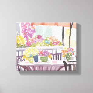 Lienzo Florería Flores de Primavera Acuarela