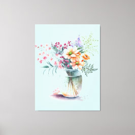Lienzo florero de flor Stretched Canvas Print