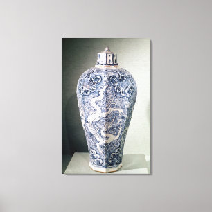 Lienzo Florero octagonal de "Mei- P'ing" con blanco