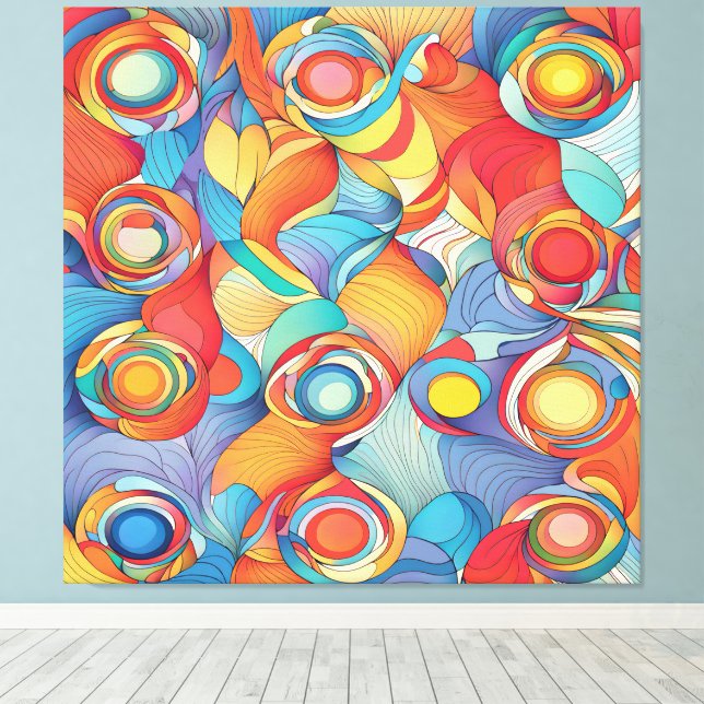 Lienzo Flores abstractas (Insitu (piso de madera))