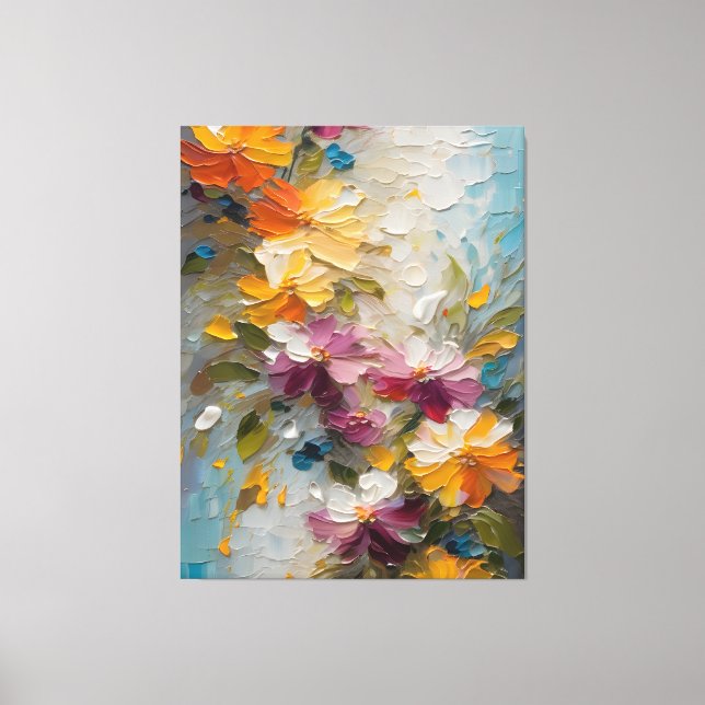 Lienzo Flores abstractas (Anverso)