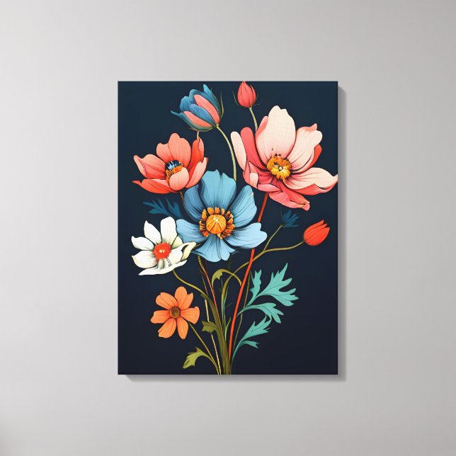 Lienzo Flores abstractas (Anverso)