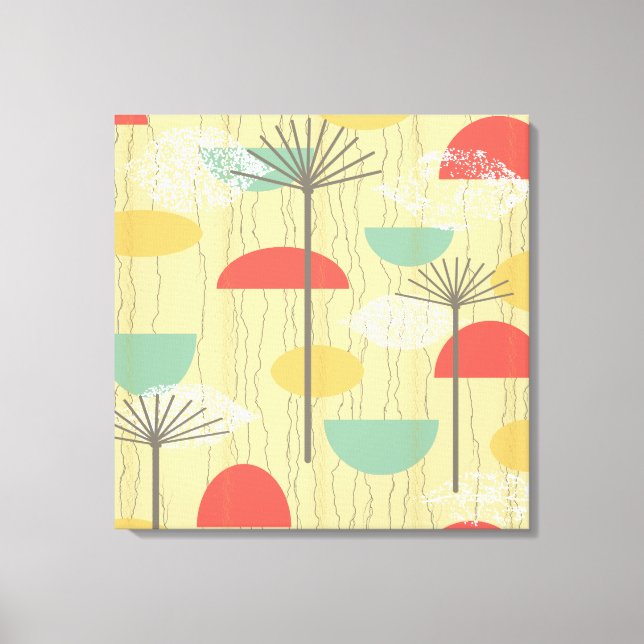 Lienzo Flores abstractas de barkcloth (Anverso)