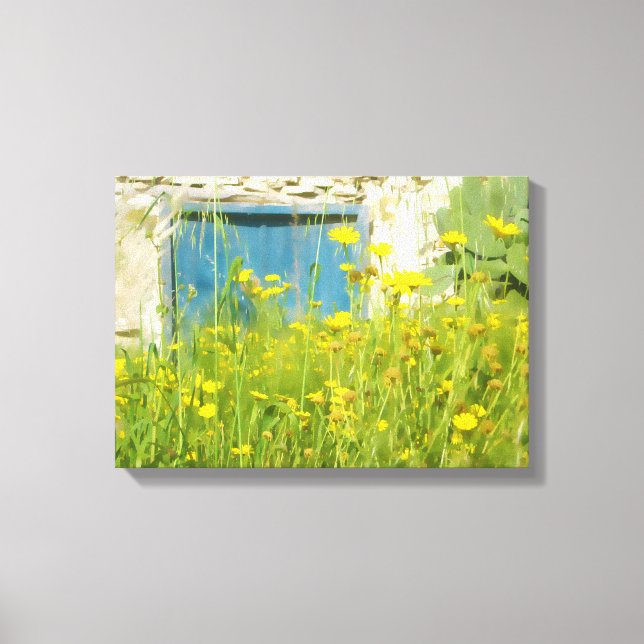 Lienzo Flores acuáticas amarillas (Anverso)