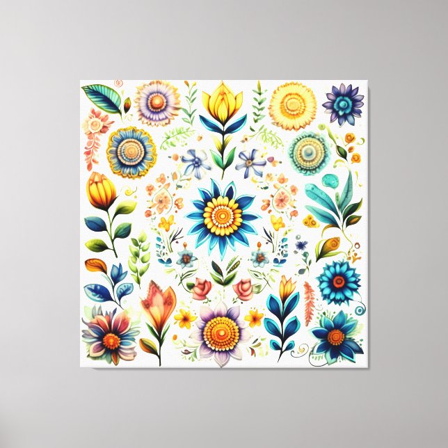 Lienzo Flores acuáticas de colores de belleza (Anverso)