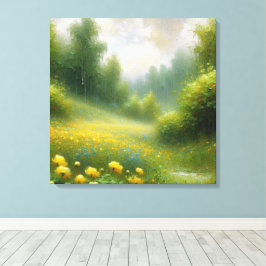 Lienzo Flores amarillas en un día lluvioso