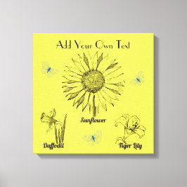 Lienzo Flores amarillas ilustradas