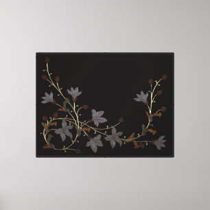 Lienzo Flores Art Déco sobre negro