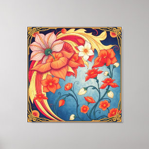Lienzo Flores art nouveau