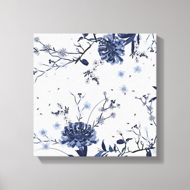 Lienzo Flores azules (Anverso)