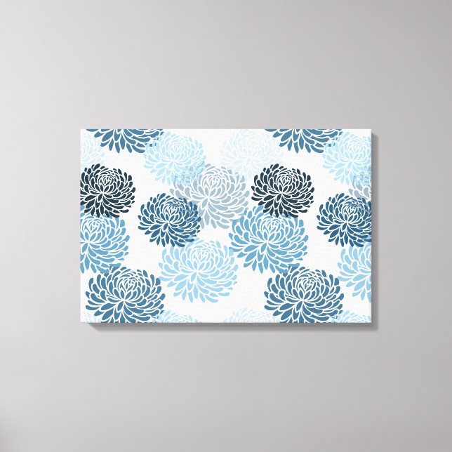 Lienzo Flores azules de moda (Anverso)