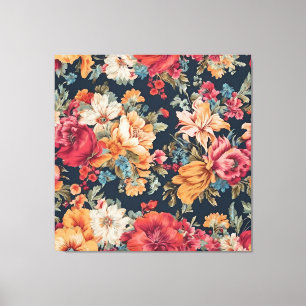 Lienzo Flores azules rosas rojas increíbles