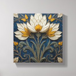 Lienzo Flores blancas y amarillas en capas