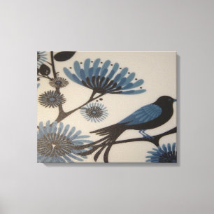 LIENZO FLORES BLUEBIRD