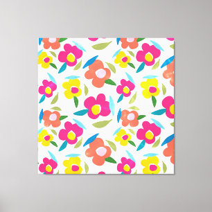 Lienzo Flores brillantes en blanco