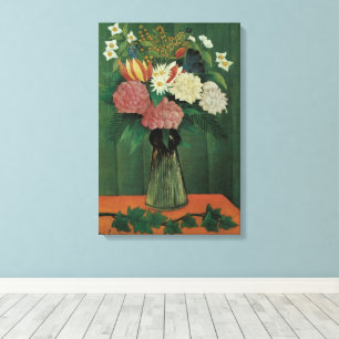 Lienzo Flores con Hiedra de Henri Rousseau, Floral Vintag