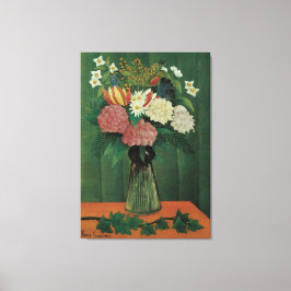 Lienzo Flores con marfil de Henri Rousseau, floral vintag