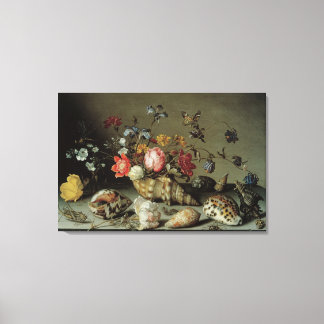 Lienzo Flores, conchas e insectos Balthasar van der Ast