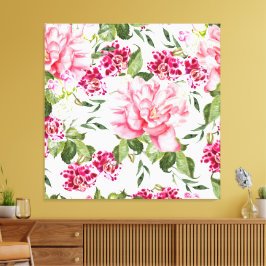 Lienzo Flores de acuarela floral Rosas Peony Orchids