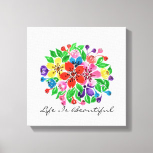 Lienzo Flores de arcoiris acuáticas