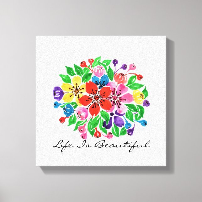 Lienzo Flores de arcoiris acuáticas (Anverso)