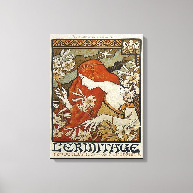 Lienzo Flores de Art Nouveau Lady Nostalgia floral (Anverso)