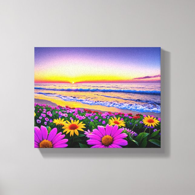 Lienzo Flores de atardecer (Anverso)