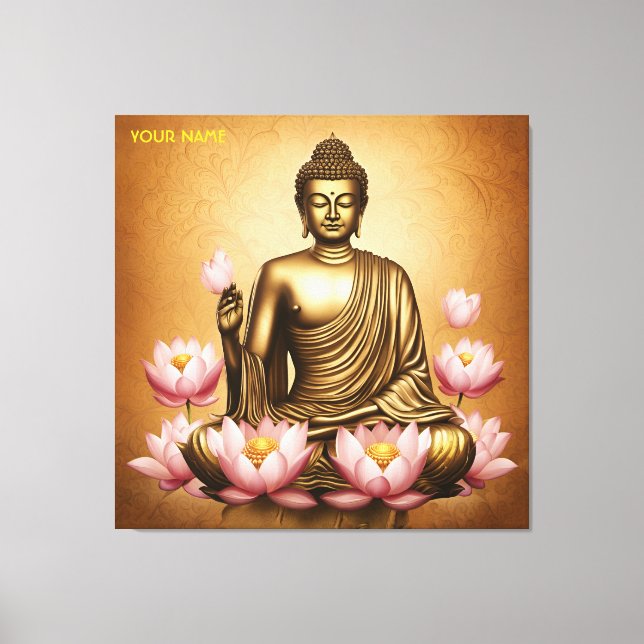 Lienzo Flores de Buda de Sitting (Anverso)