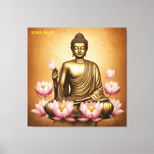 Lienzo Flores de Buda de Sitting