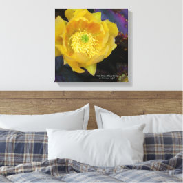 Lienzo Flores de cactus amarillas de opuntia púrpura