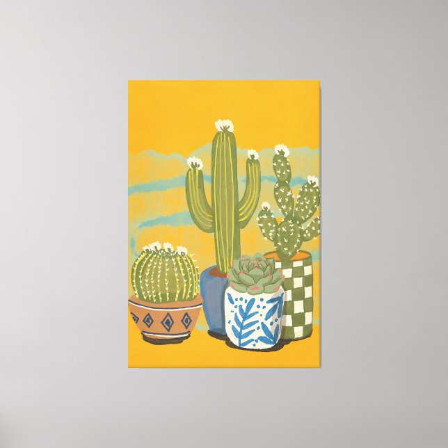 Lienzo Flores de Cactus Vintage (Anverso)