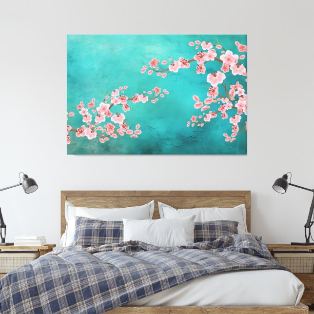 Lienzo Flores de cerezo en acuarela (Insitu(Dormitorio))