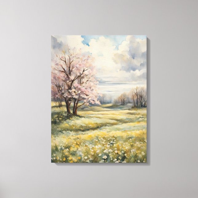 Lienzo Flores de cerezo rosado de ensueño (Anverso)