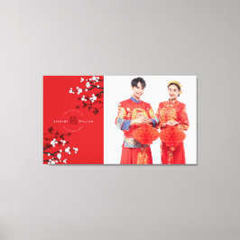 Lienzo Flores de cerezo y Boda de doble felicidad