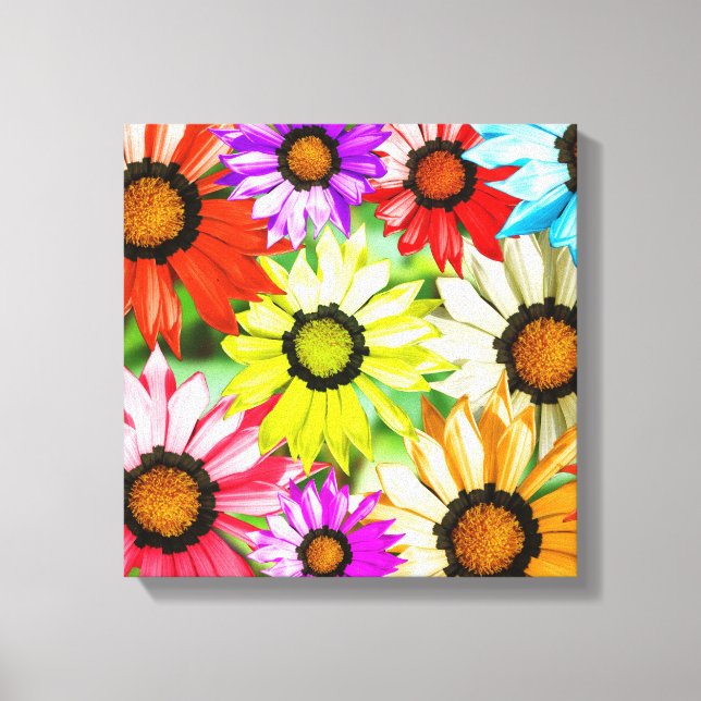 Lienzo Flores de colores gerbera (Anverso)