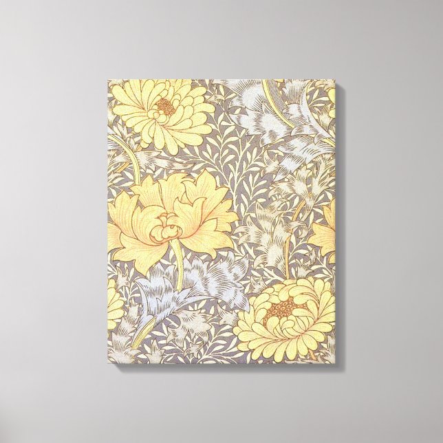 Lienzo Flores de crisantemo de William Morris (Anverso)