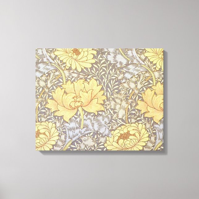 Lienzo Flores de crisantemo de William Morris (Anverso)