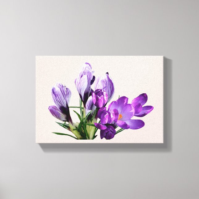 Lienzo Flores de crocus morado boho modernas y elegantes  (Anverso)