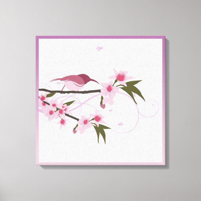 Lienzo Flores de Día de la Madre en Lilac, Borgoña y Azul (Anverso)