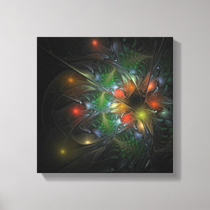 Lienzo Flores de fantasía fractal blandas y tendientes