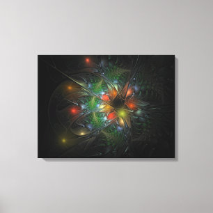 Lienzo Flores de fantasía fractal blandas y tendientes