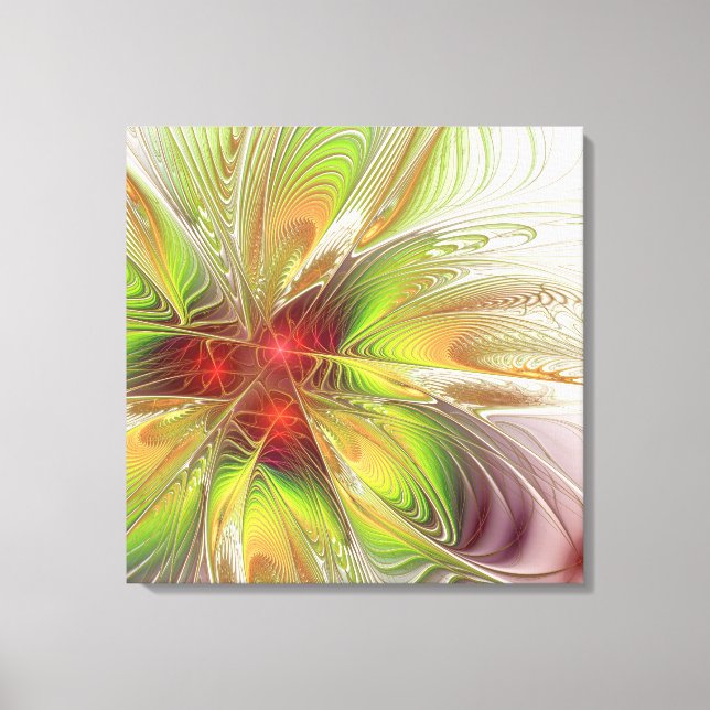 Lienzo Flores de fantasía fractal blandas y tendientes (Anverso)