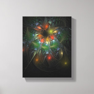 Lienzo Flores de fantasía fractal blandas y tendientes