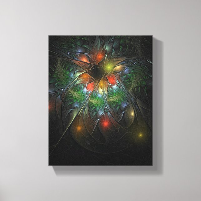 Lienzo Flores de fantasía fractal blandas y tendientes (Anverso)