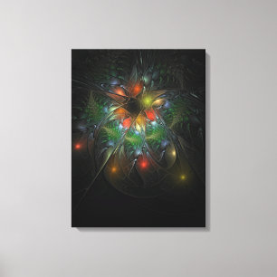 Lienzo Flores de fantasía fractal blandas y tendientes
