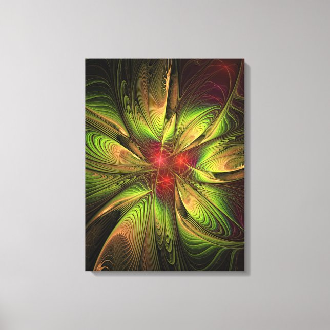 Lienzo Flores de fantasía fractal blandas y tendientes (Anverso)